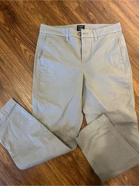 J. Crew High-Rise Girlfriend Chino Pants in Light Khaki/Gray